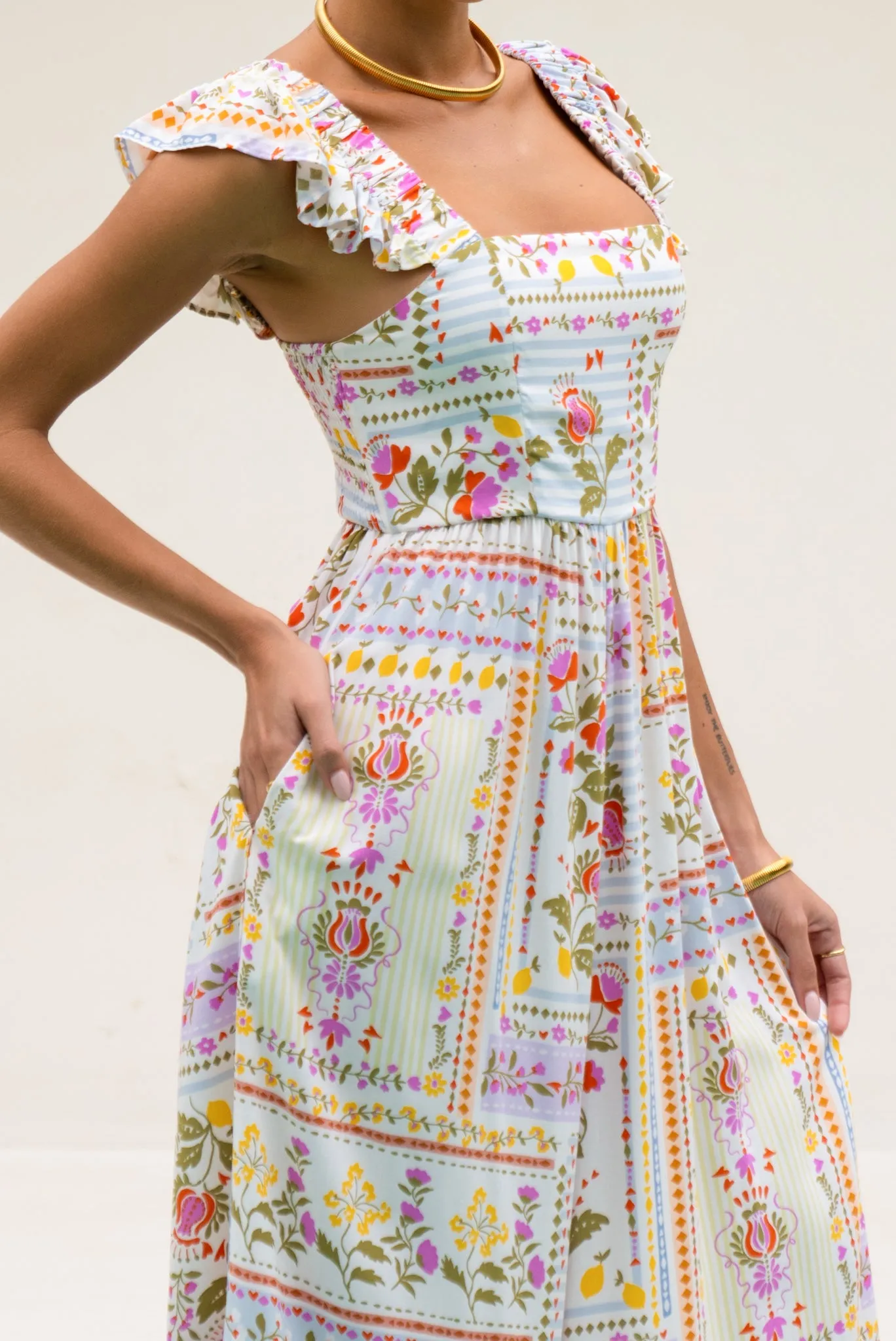Amelina Multicolour Floral Ruffle Jumpsuit