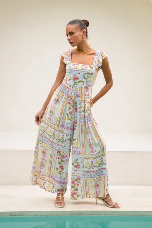 Amelina Multicolour Floral Ruffle Jumpsuit