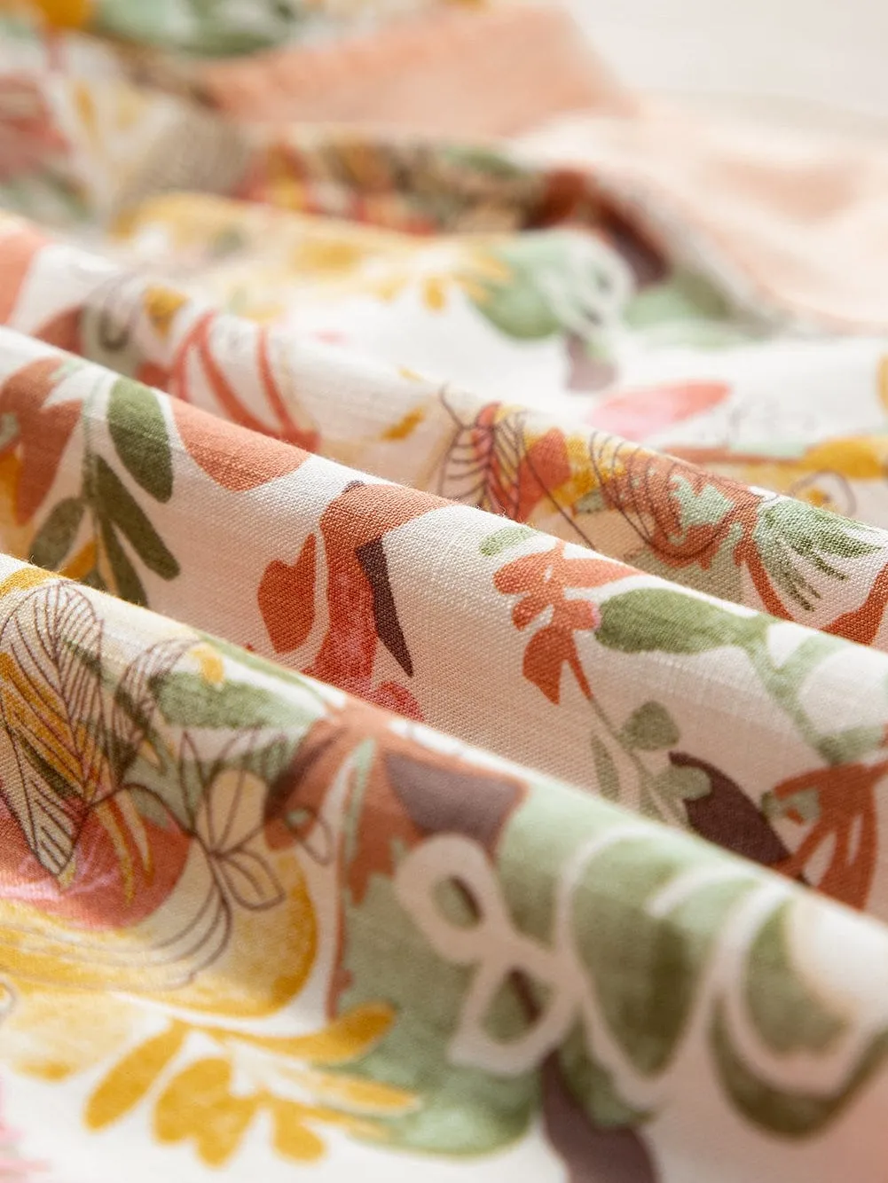 Apricot Pink Floral Ruffle Sleeve Square Neck Blouse - Southern Belle Style