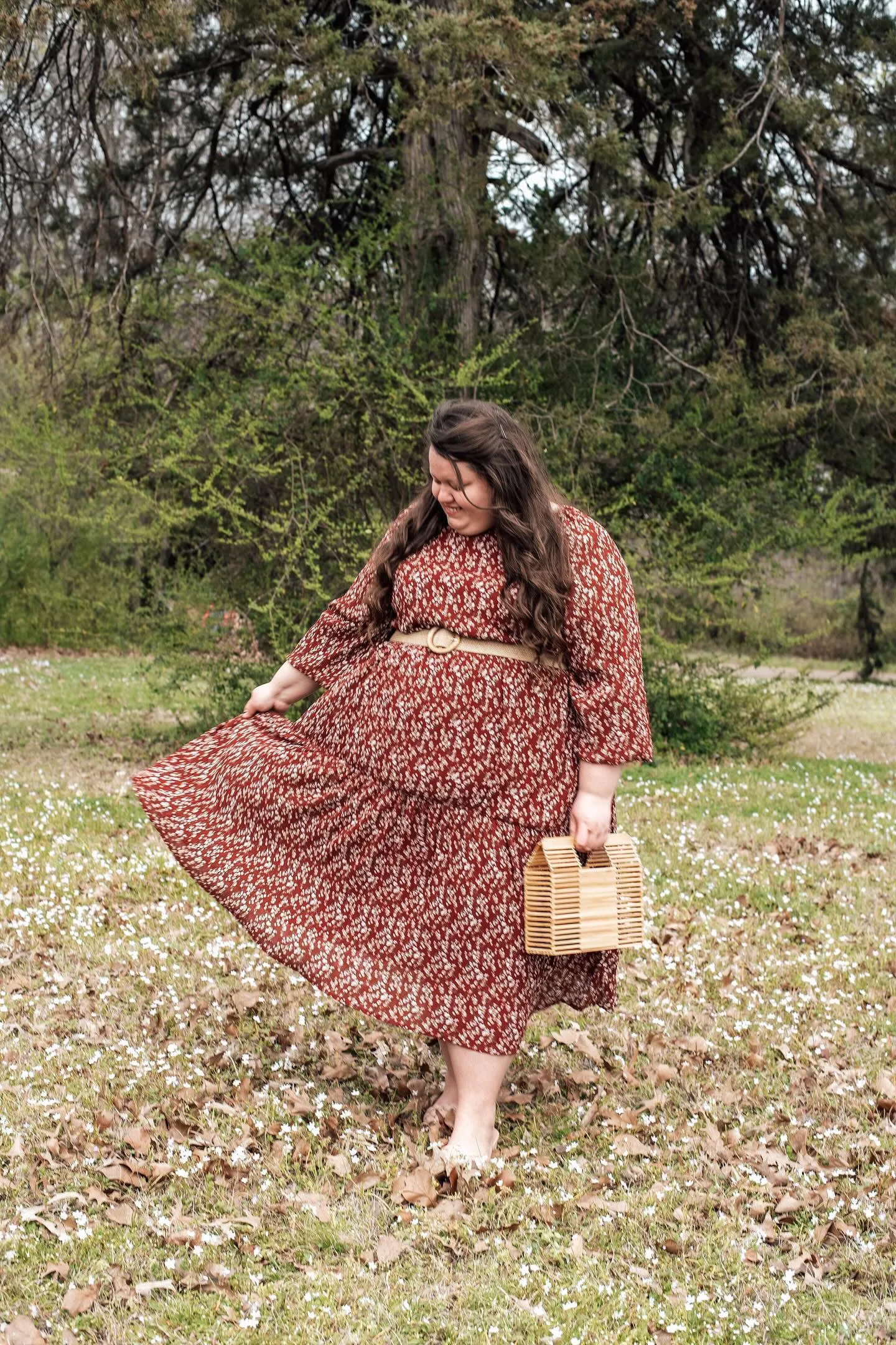 Asher Burgundy Floral Textured Dress
