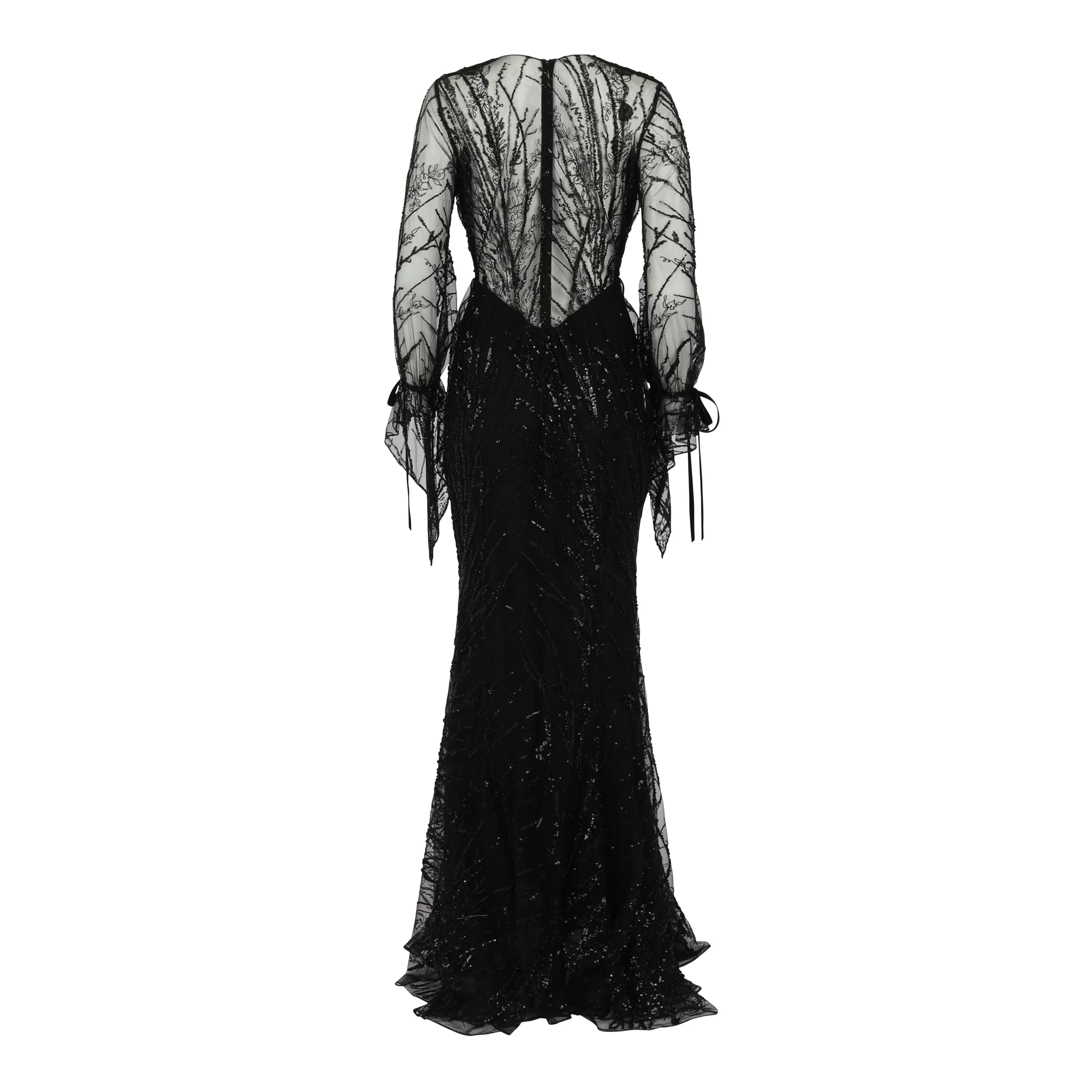 Beaded V Neck Gown
