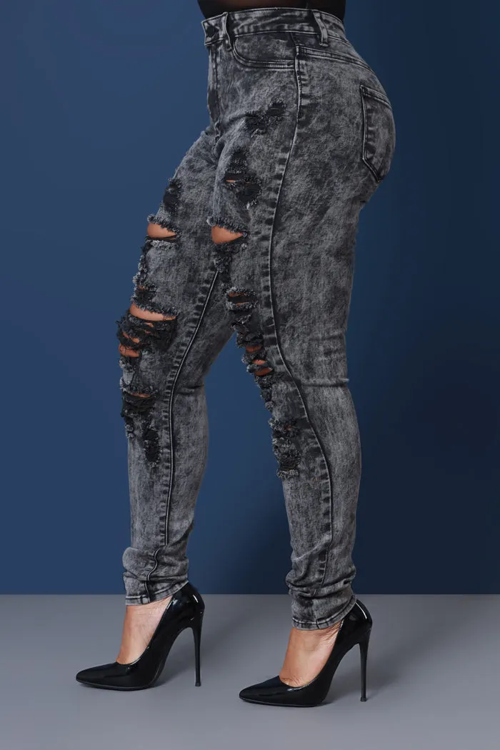 Buzzworthy High Rise Skinny Jeans - Black Mineral Wash