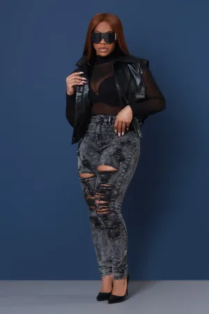 Buzzworthy High Rise Skinny Jeans - Black Mineral Wash