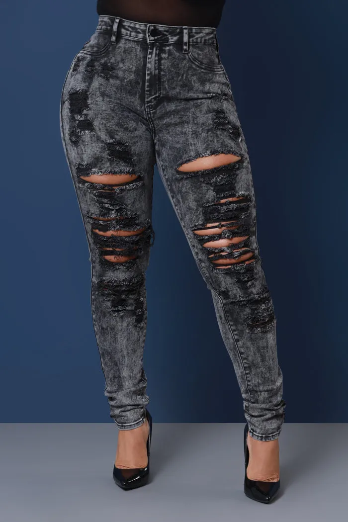 Buzzworthy High Rise Skinny Jeans - Black Mineral Wash