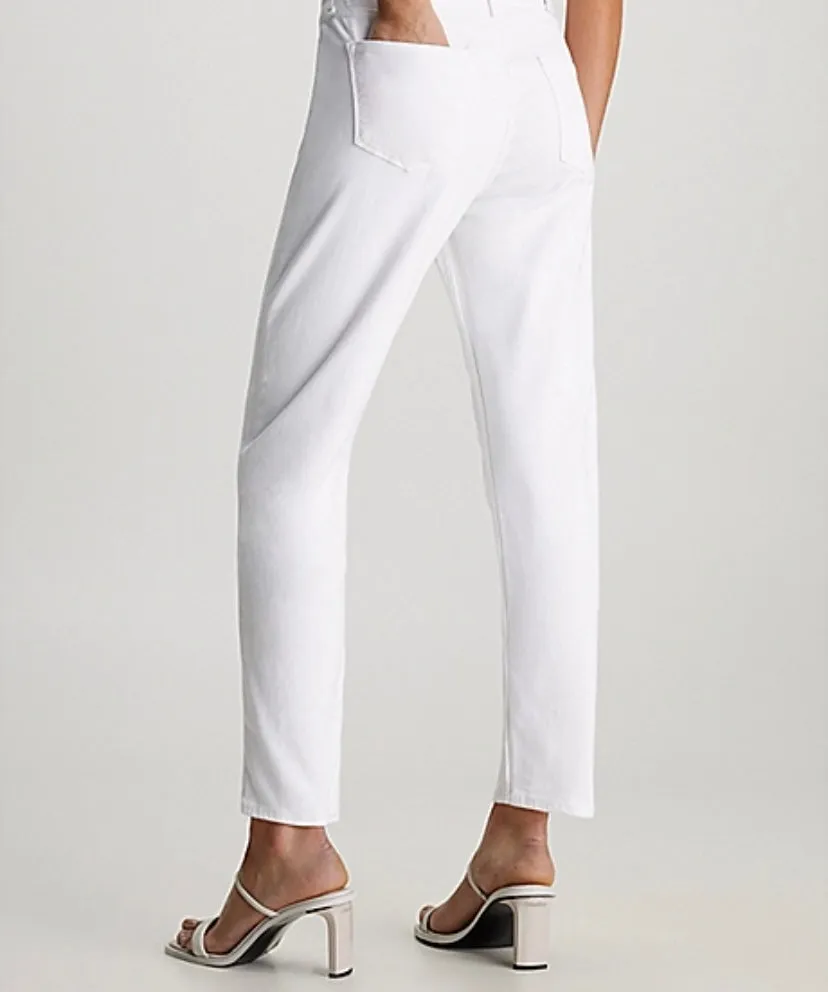 Calvin Klein Mid Rise Slim Jeans Ankle Grazer White RRP £110