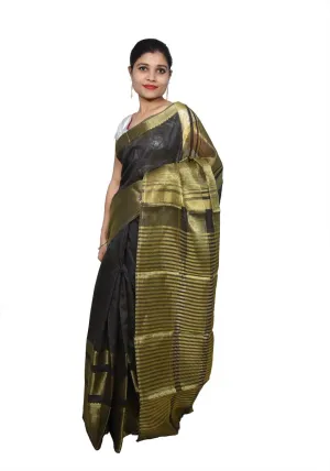 Designer Zari Border Black Bangalore Silk Saree BGS01