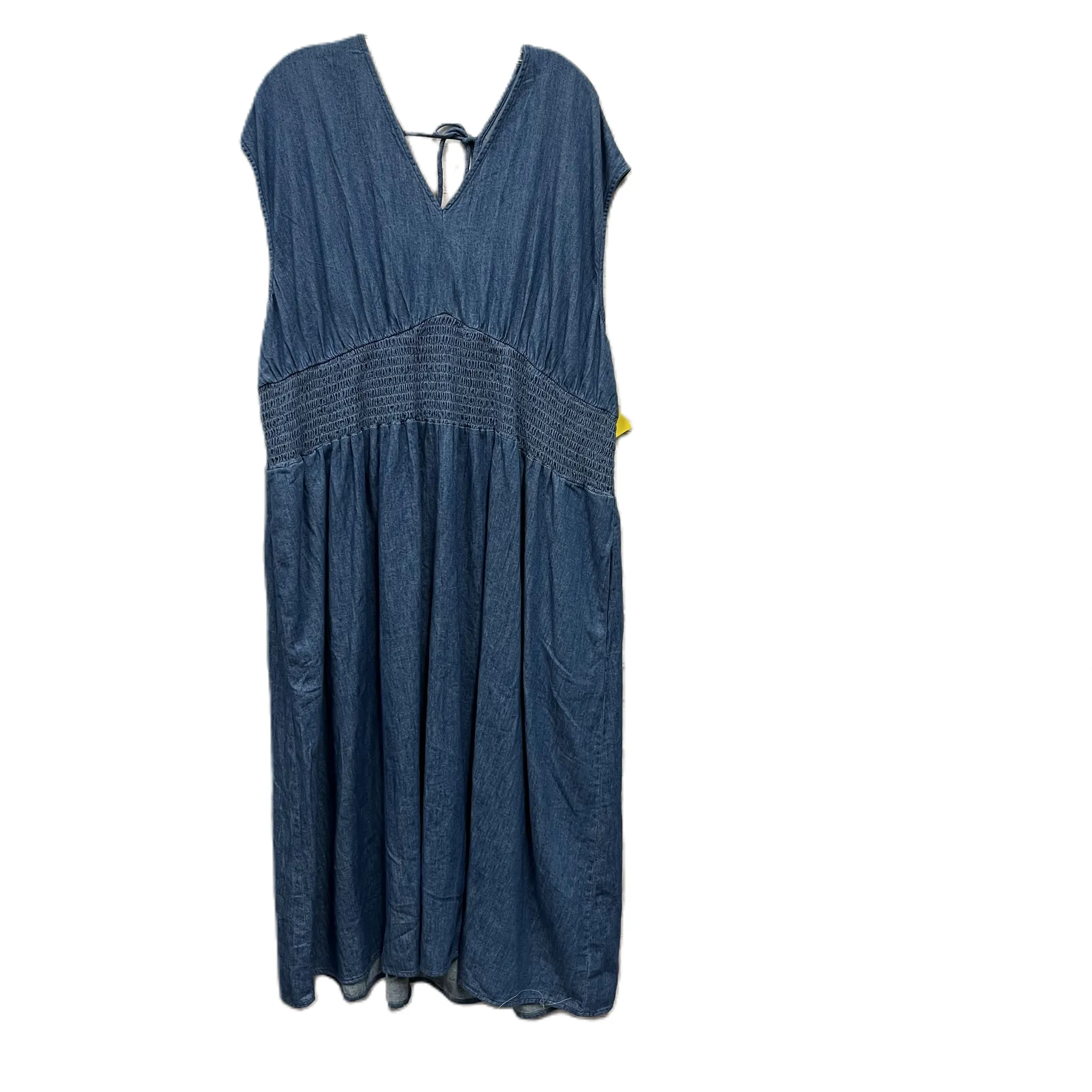 Dress Casual Midi By Old Navy In Blue Denim, Size: 1x