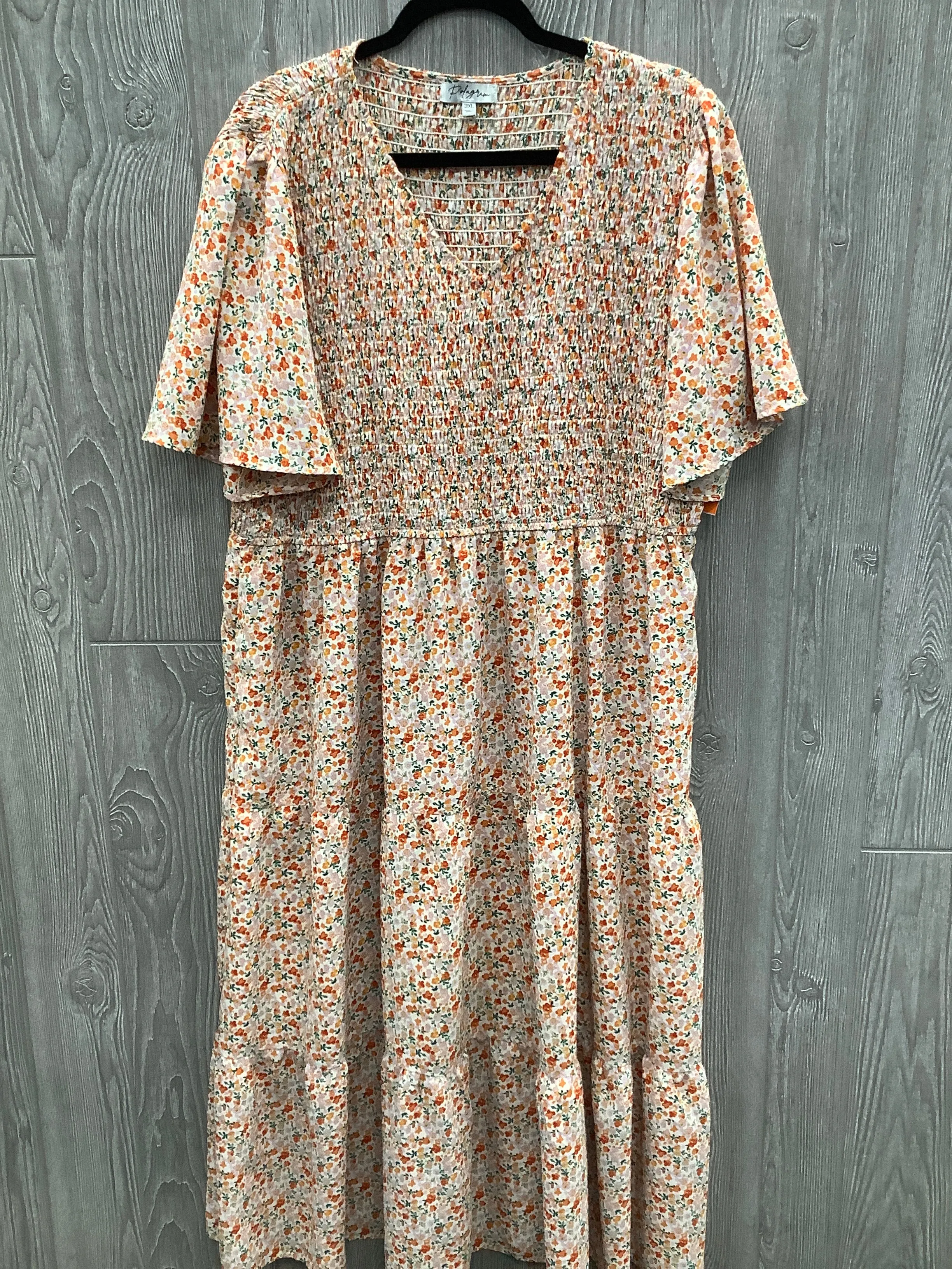 Dress Casual Midi By Polygram In Floral Print, Size: 3x