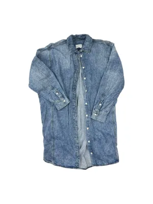 Dress Casual Midi By Universal Thread In Blue Denim, Size: M