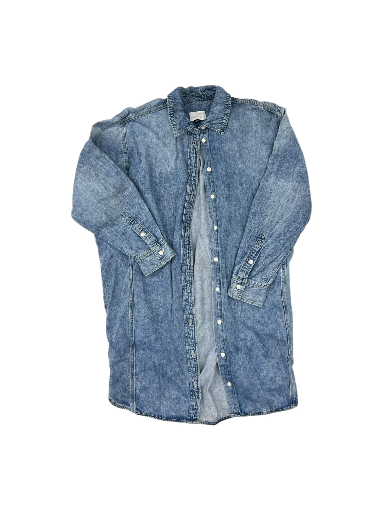 Dress Casual Midi By Universal Thread In Blue Denim, Size: M