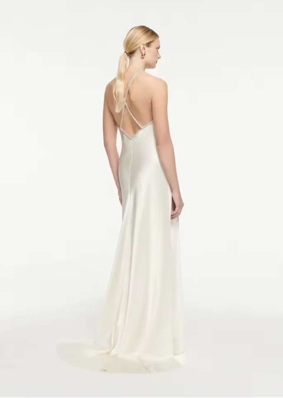 Embellished Silk Satin Gown