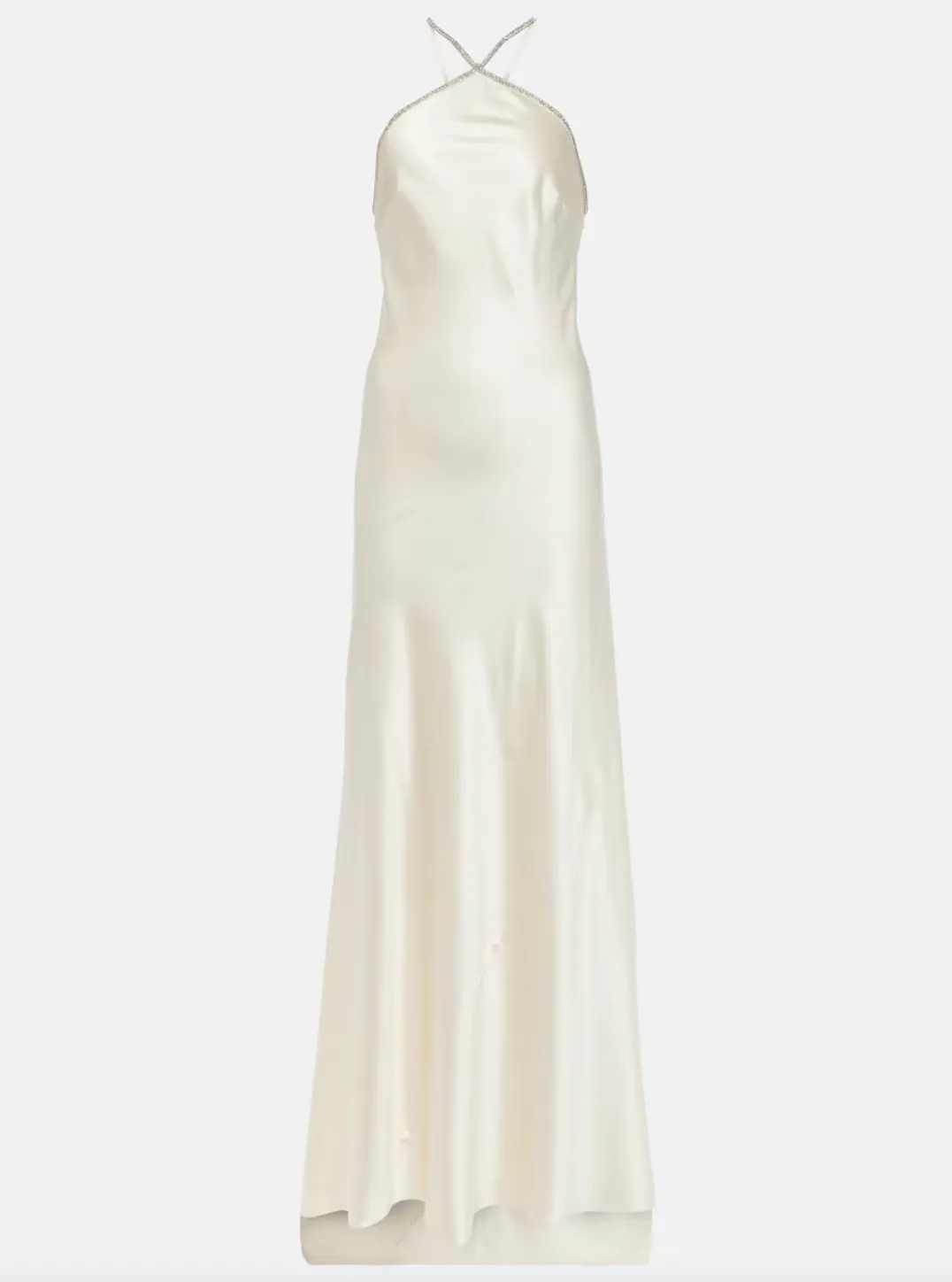 Embellished Silk Satin Gown