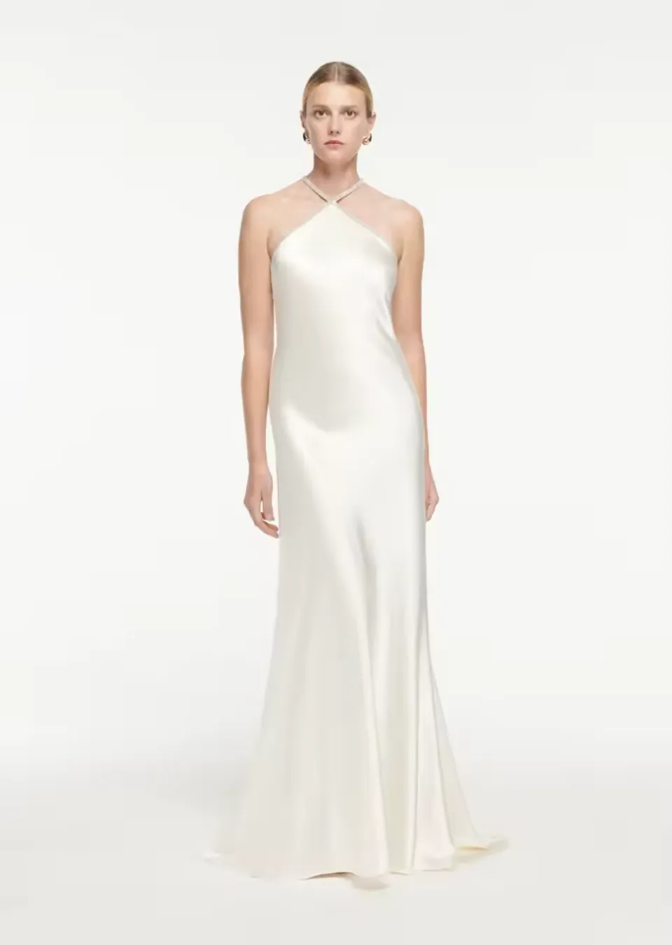 Embellished Silk Satin Gown