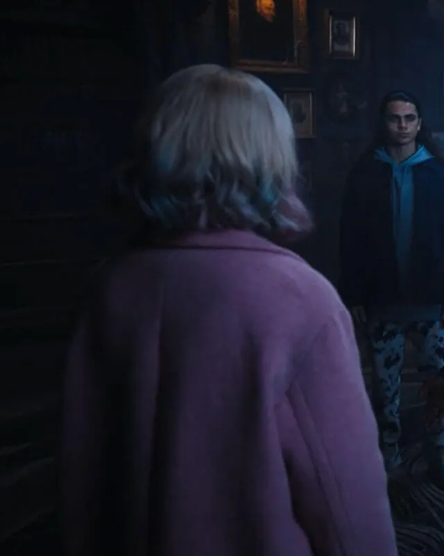 Enid Sinclair Pink Coat Wednesday S01
