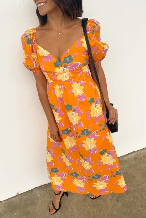 Free Spirit Midi Dress Orange