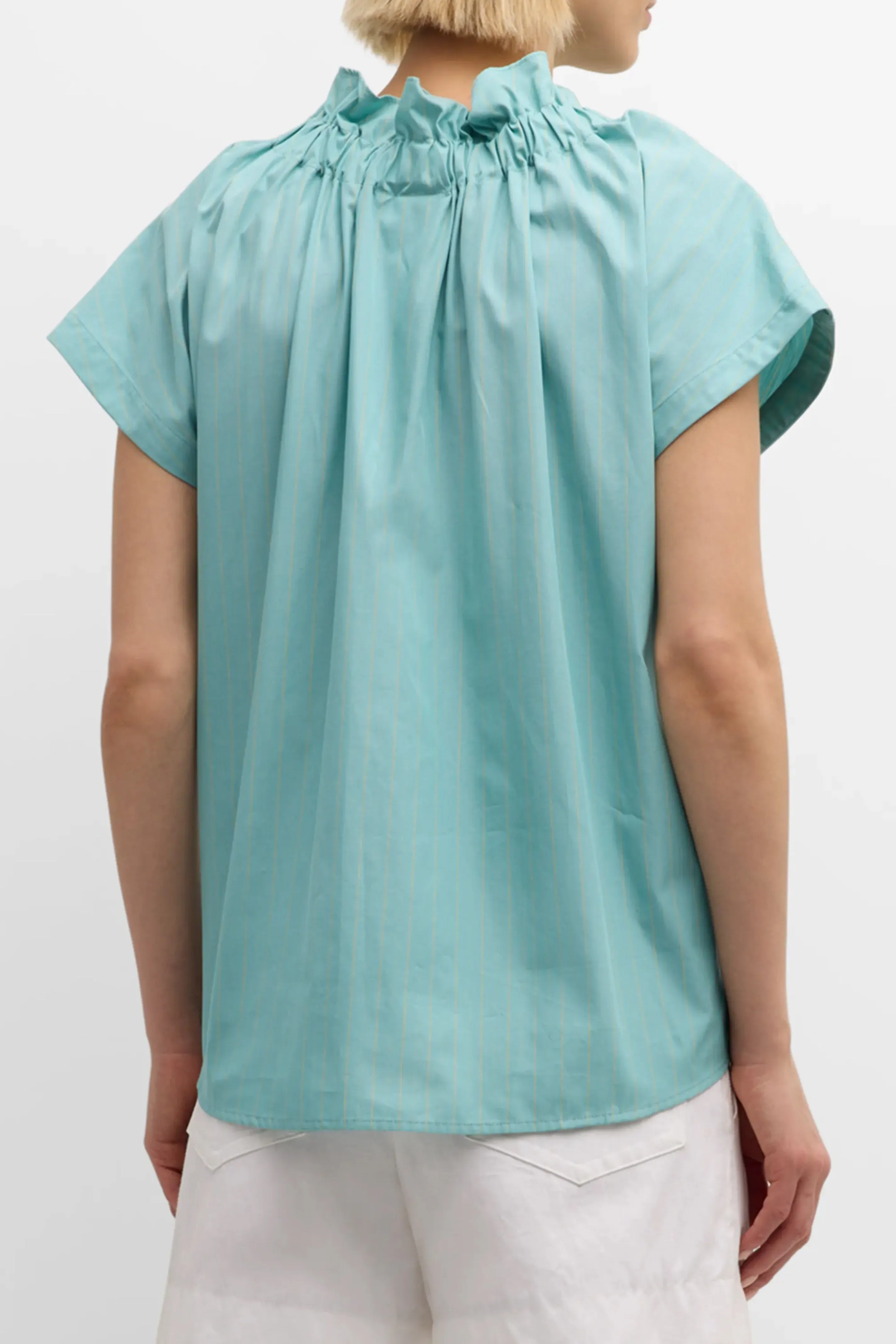 GAMEDAY! Jenny Top Blue Stripe 100% Poplin