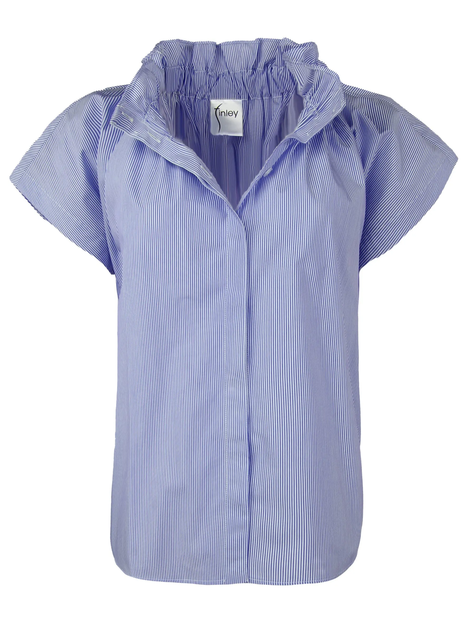 GAMEDAY! Jenny Top Blue Stripe 100% Poplin