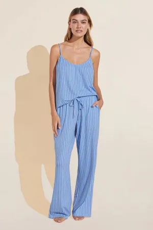 GISELE Cami & Pant PJ Set in Vista Blue/Ivory