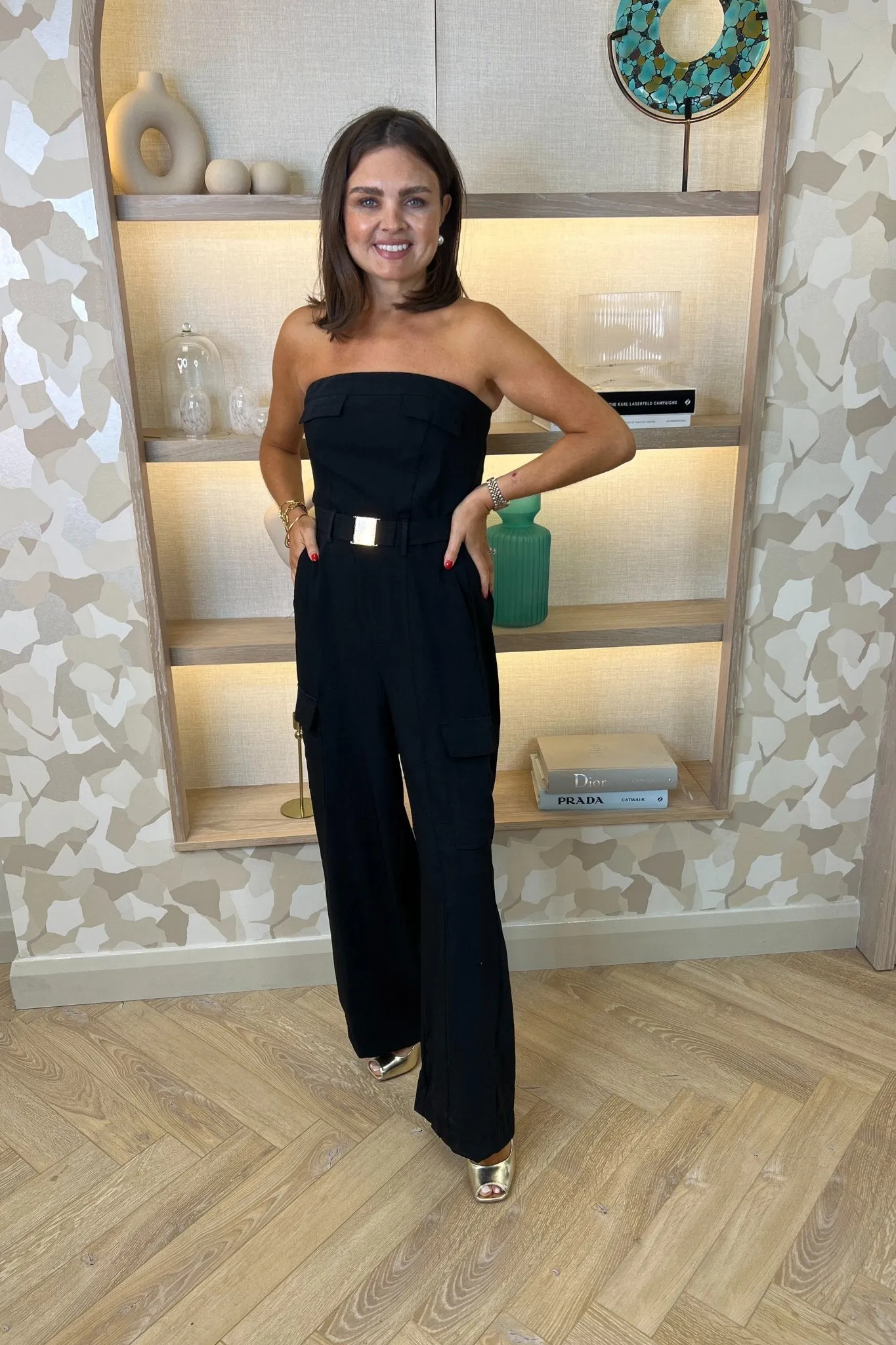 Holly Bandeau Jumpsuit In Black