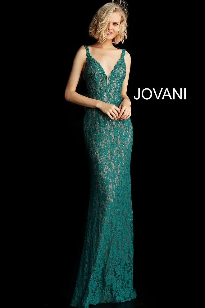 Jovani 48994 embellished stretch lace prom dress pageant gown long evening dress