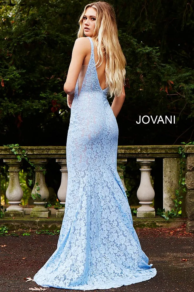 Jovani 48994 embellished stretch lace prom dress pageant gown long evening dress