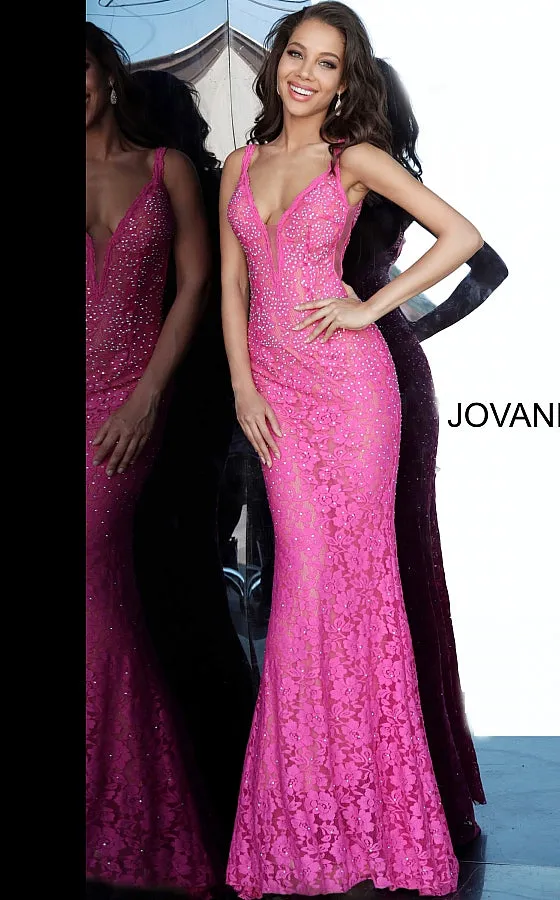 Jovani 48994 embellished stretch lace prom dress pageant gown long evening dress
