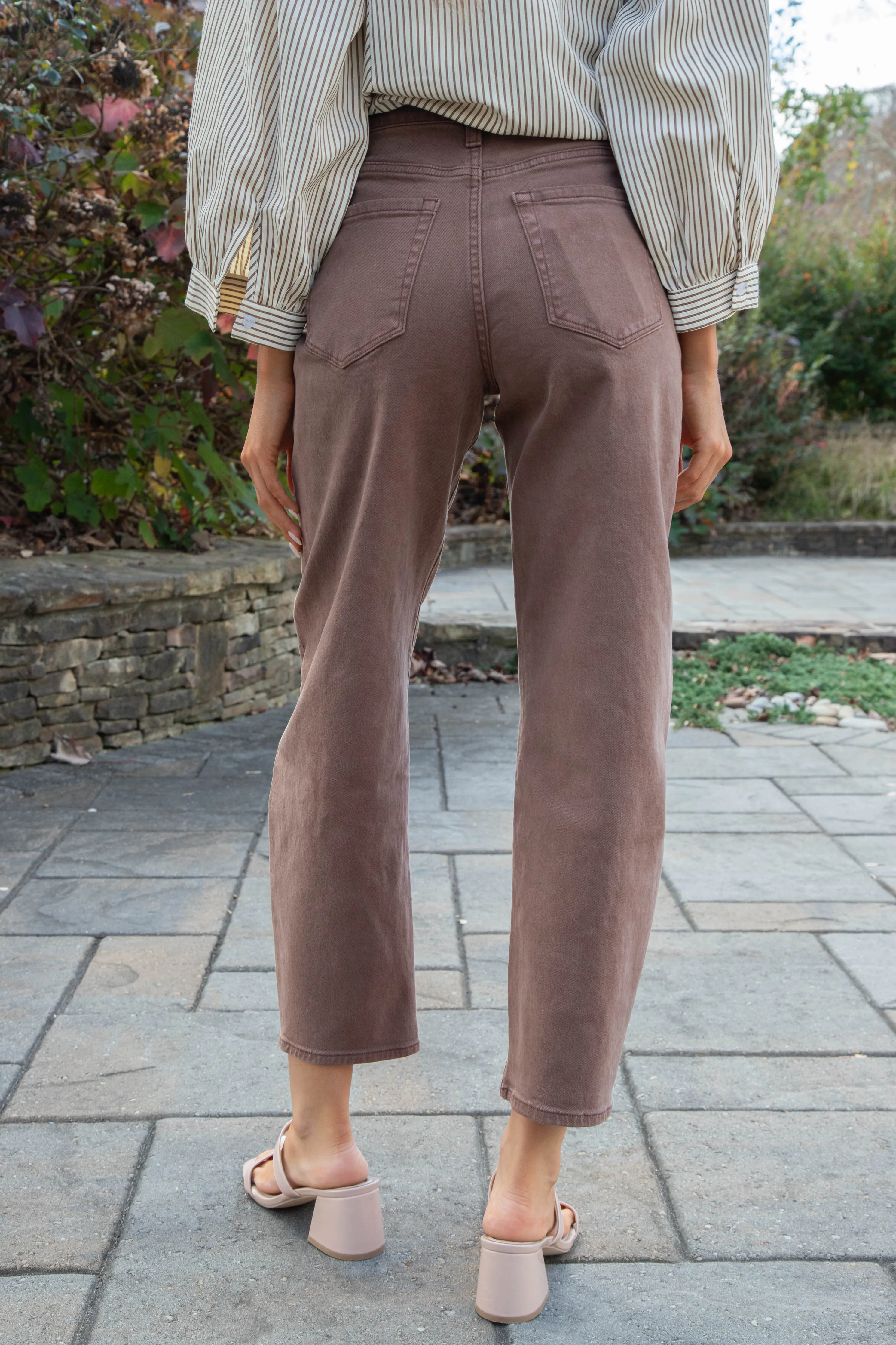 Kate Super High Rise Barrel Jeans, Brown