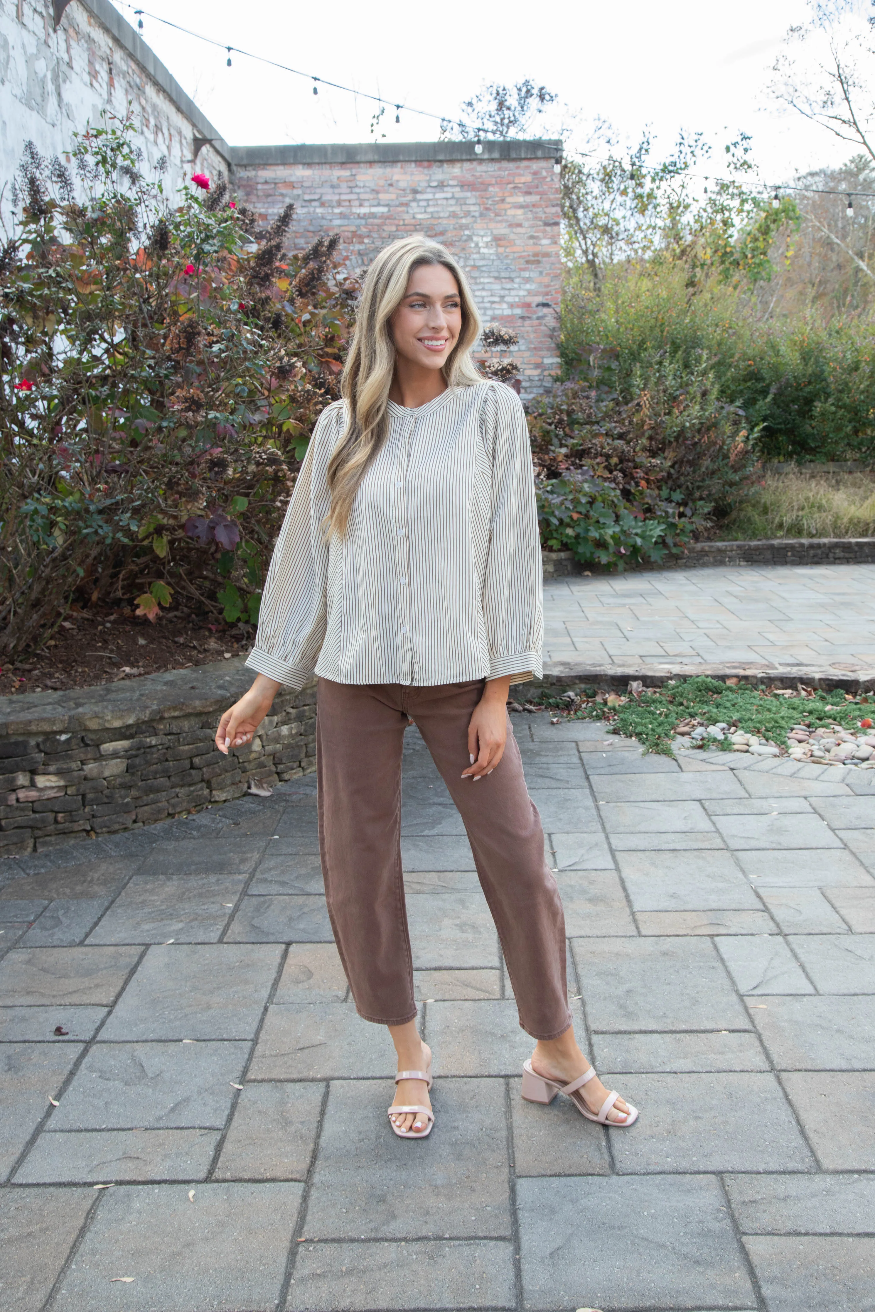 Kate Super High Rise Barrel Jeans, Brown