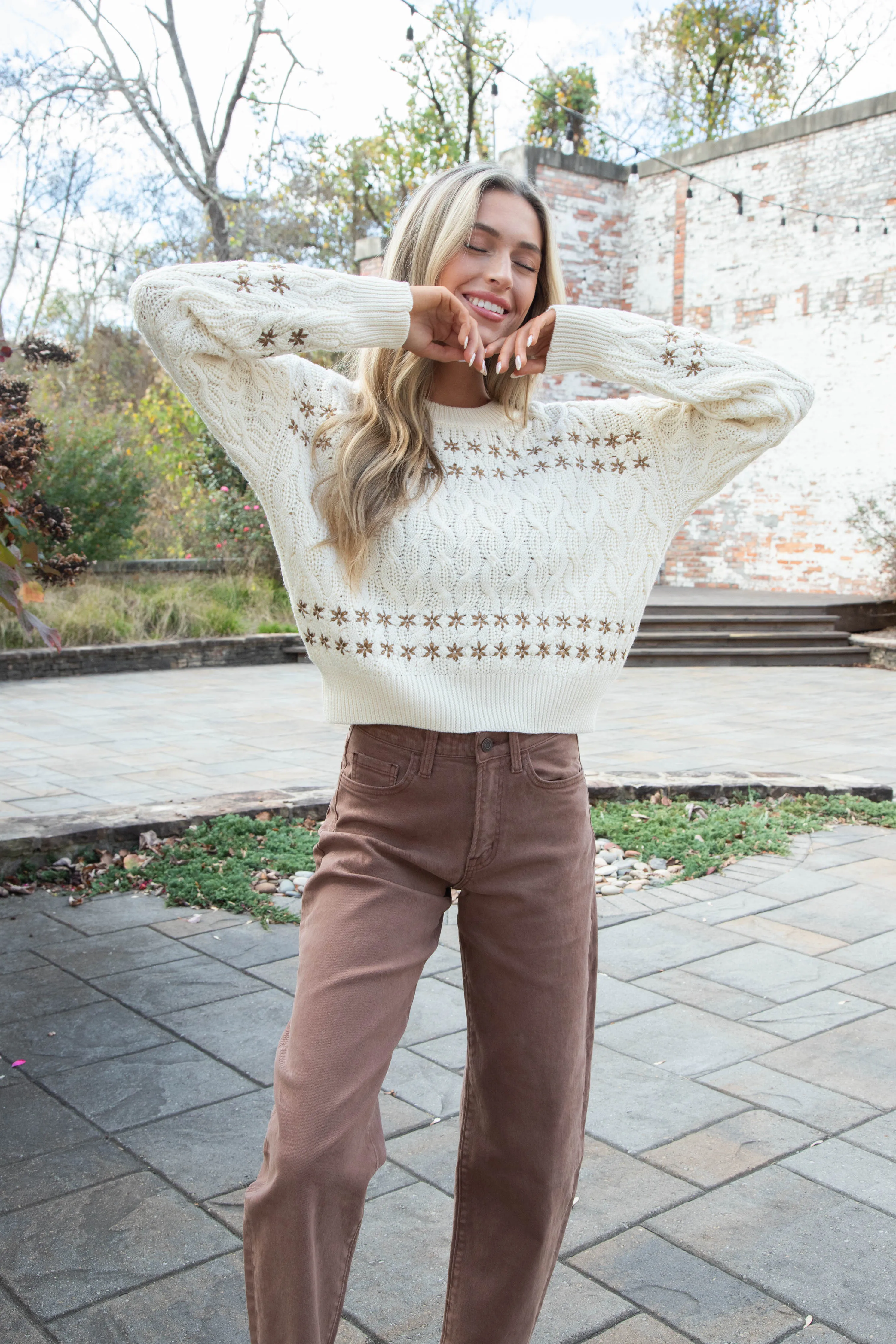 Kate Super High Rise Barrel Jeans, Brown