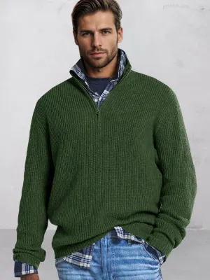 Leisure Stand Collar Knit Sweater