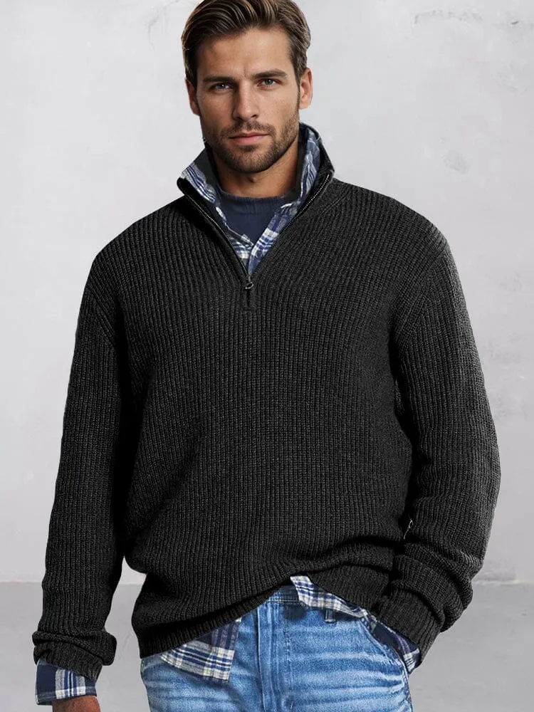 Leisure Stand Collar Knit Sweater
