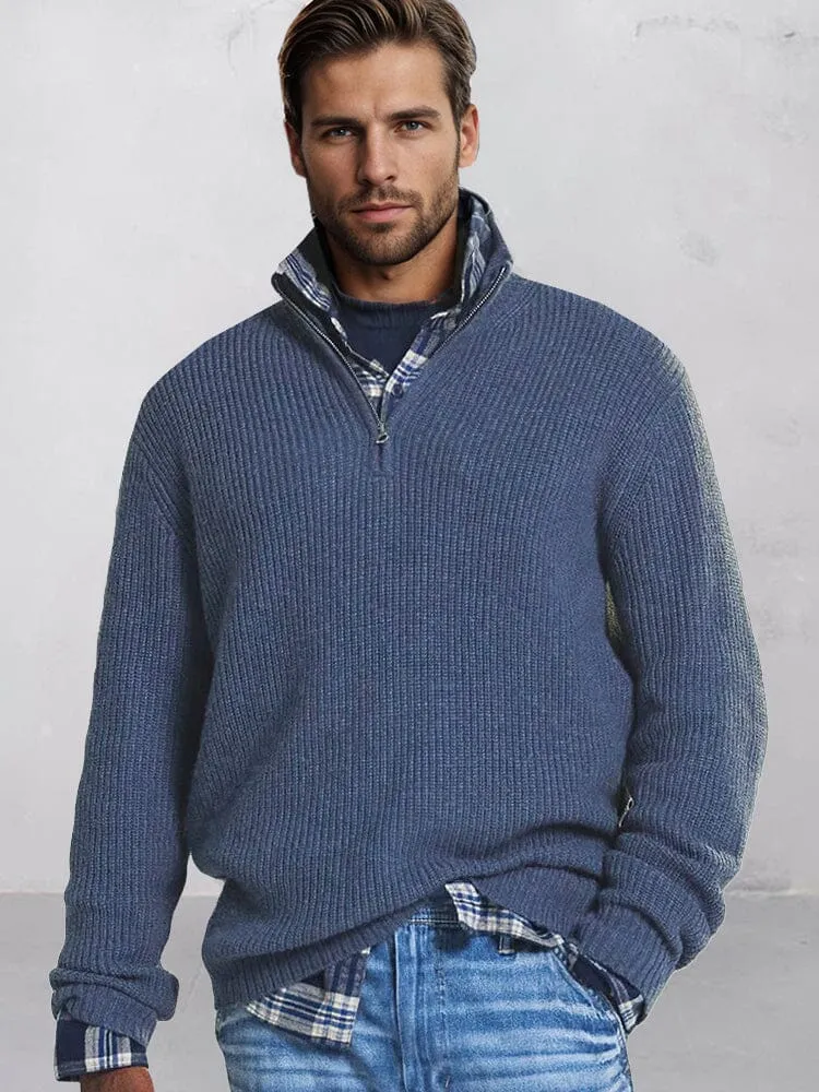 Leisure Stand Collar Knit Sweater