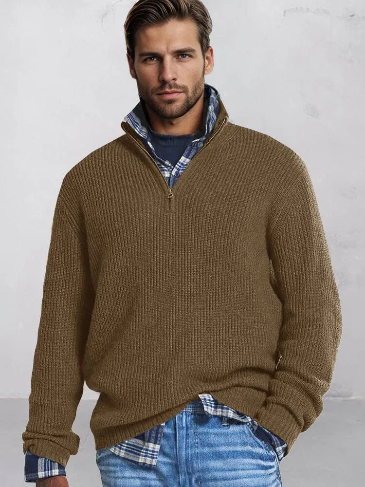 Leisure Stand Collar Knit Sweater