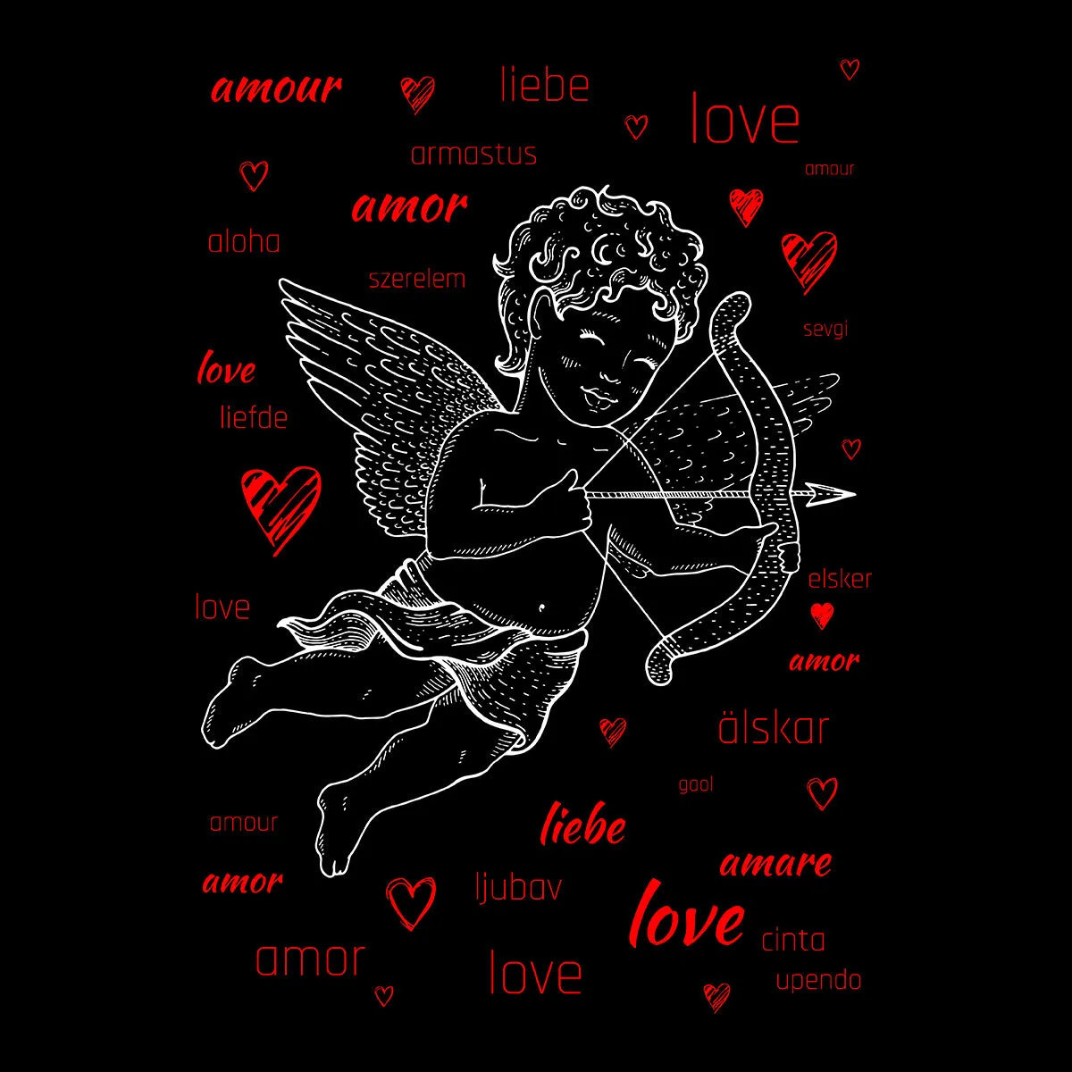 Love angel Amor doing his job - valentine's day T-shirt edition