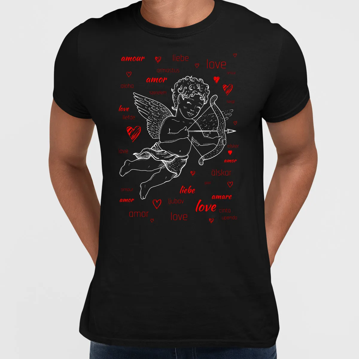 Love angel Amor doing his job - valentine's day T-shirt edition