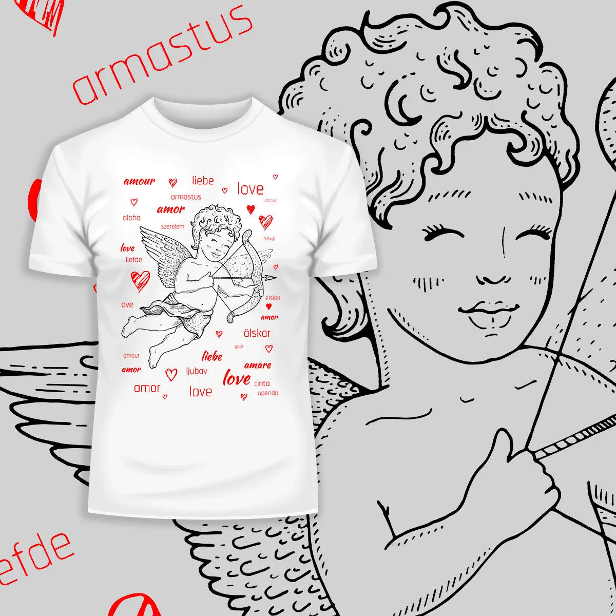 Love angel Amor doing his job - valentine's day T-shirt edition