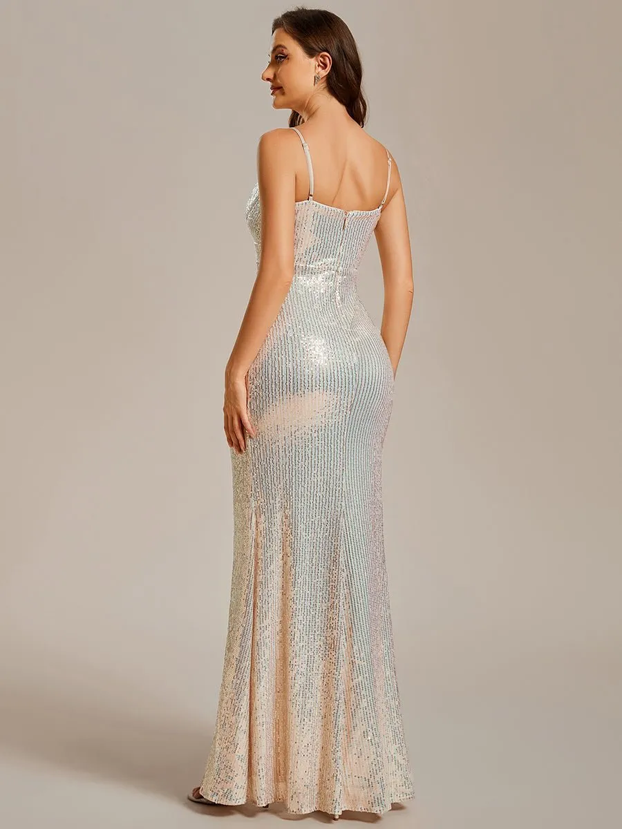 Marcia  light rose/gold sequin ball gown s8 Express NZ wide
