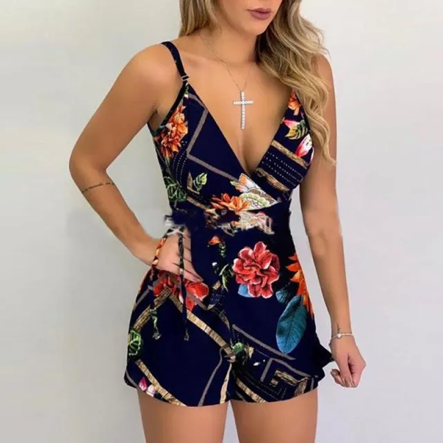 Melinda Detailed Open-Back Romper