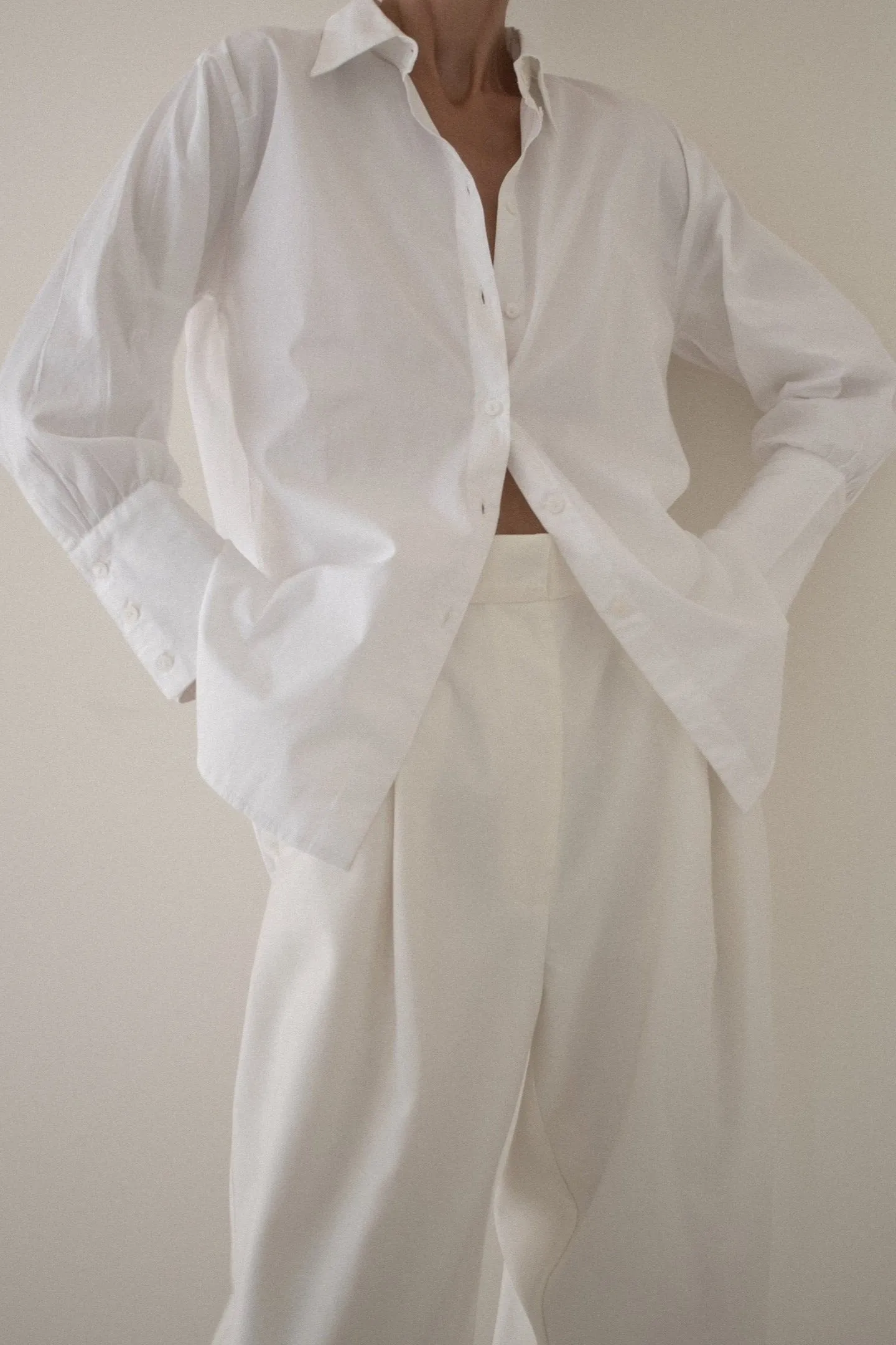 Museo Button Up - White Poplin