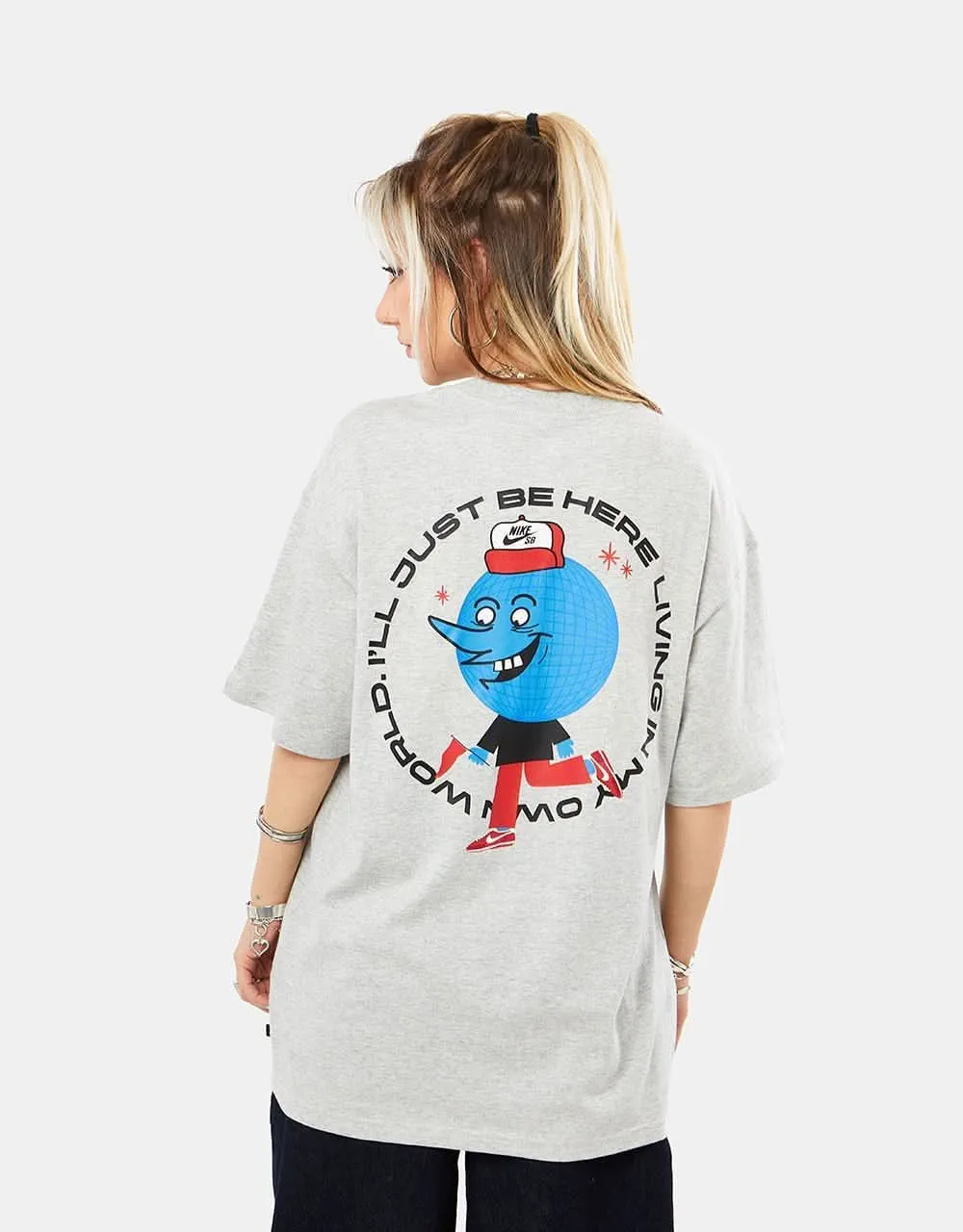 Nike SB Globe Guy T-Shirt - Grey Heather
