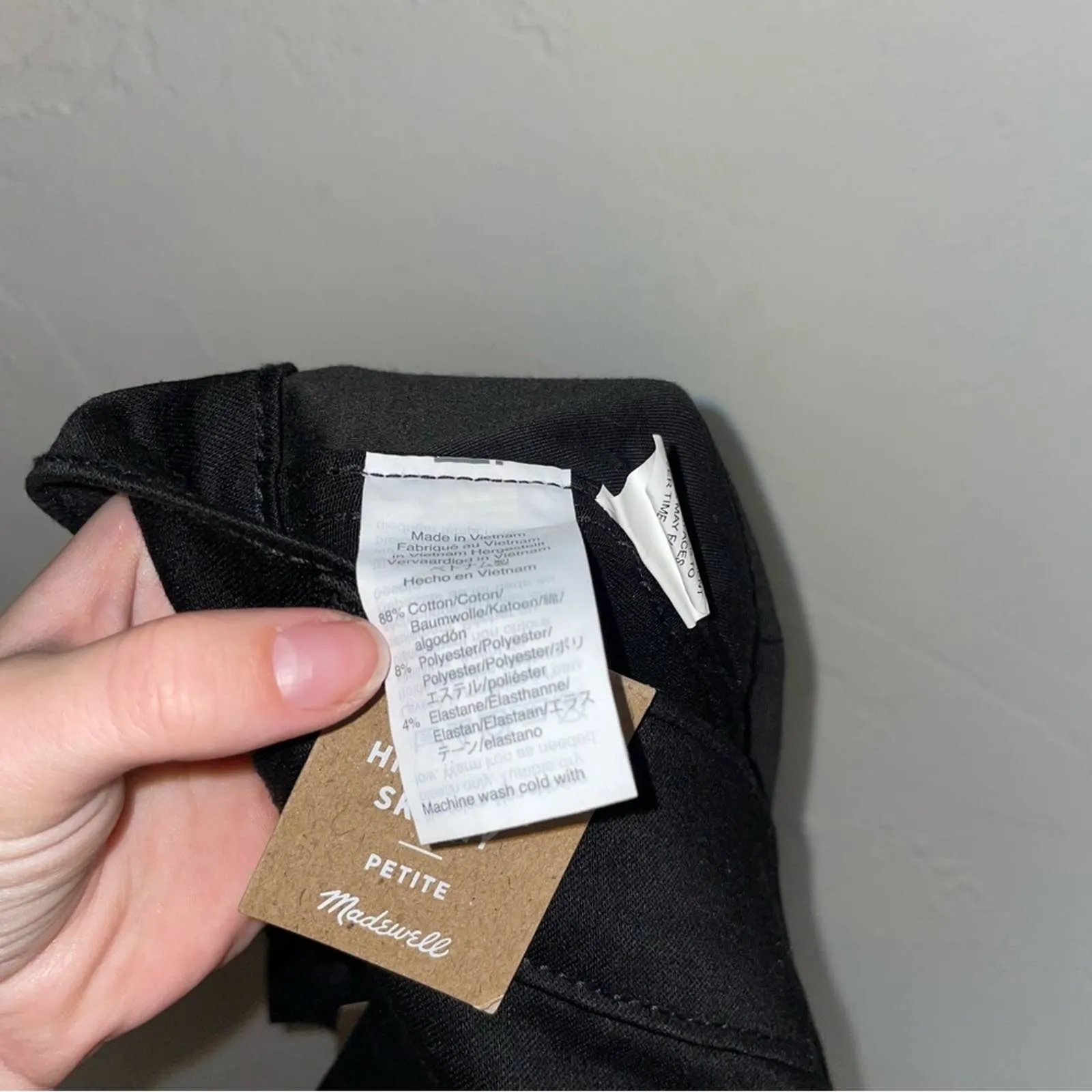 NWT Madewell Curvy Petite 10” High Rise Black Carbondale Skinny Jeans (37 Petite)