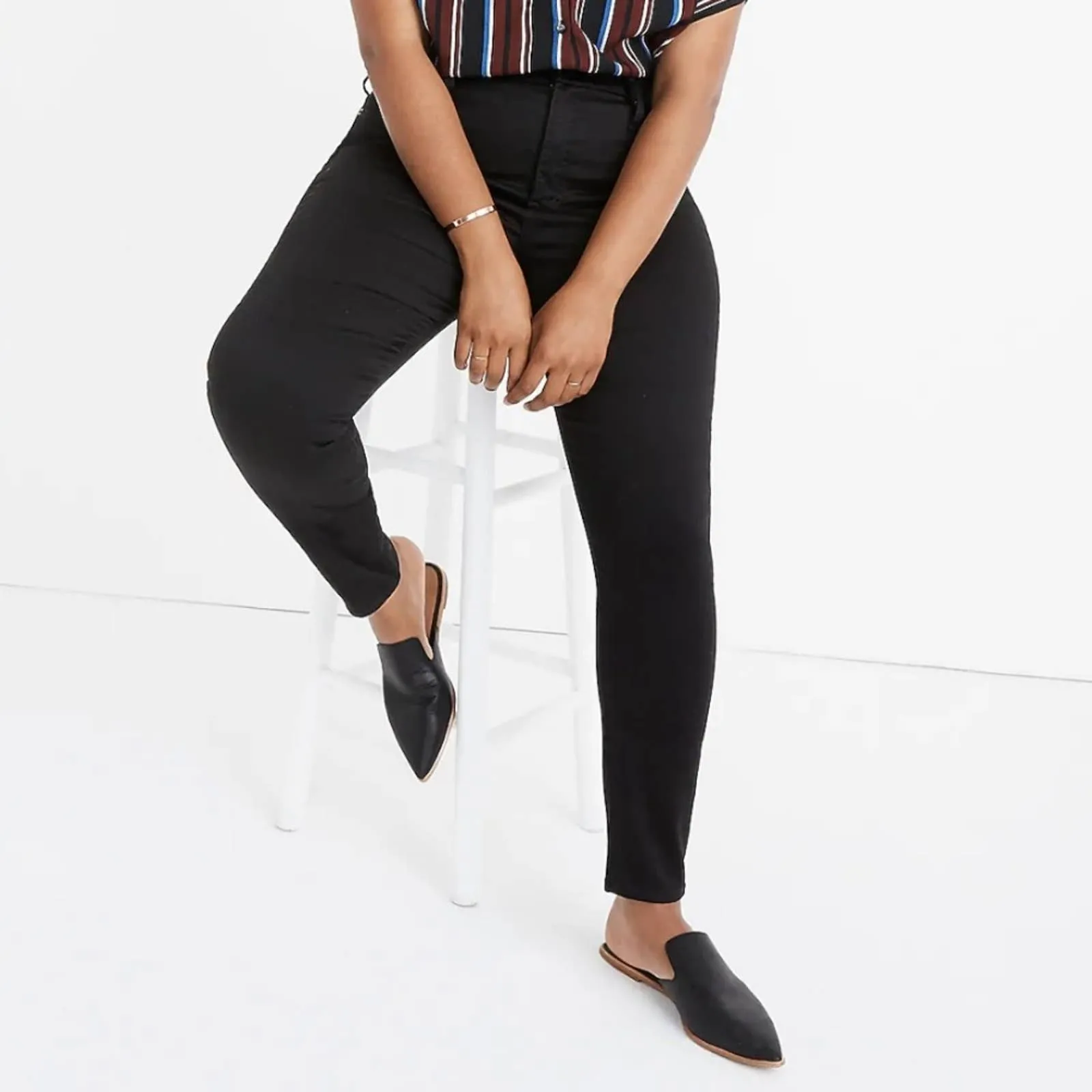 NWT Madewell Curvy Petite 10” High Rise Black Carbondale Skinny Jeans (37 Petite)