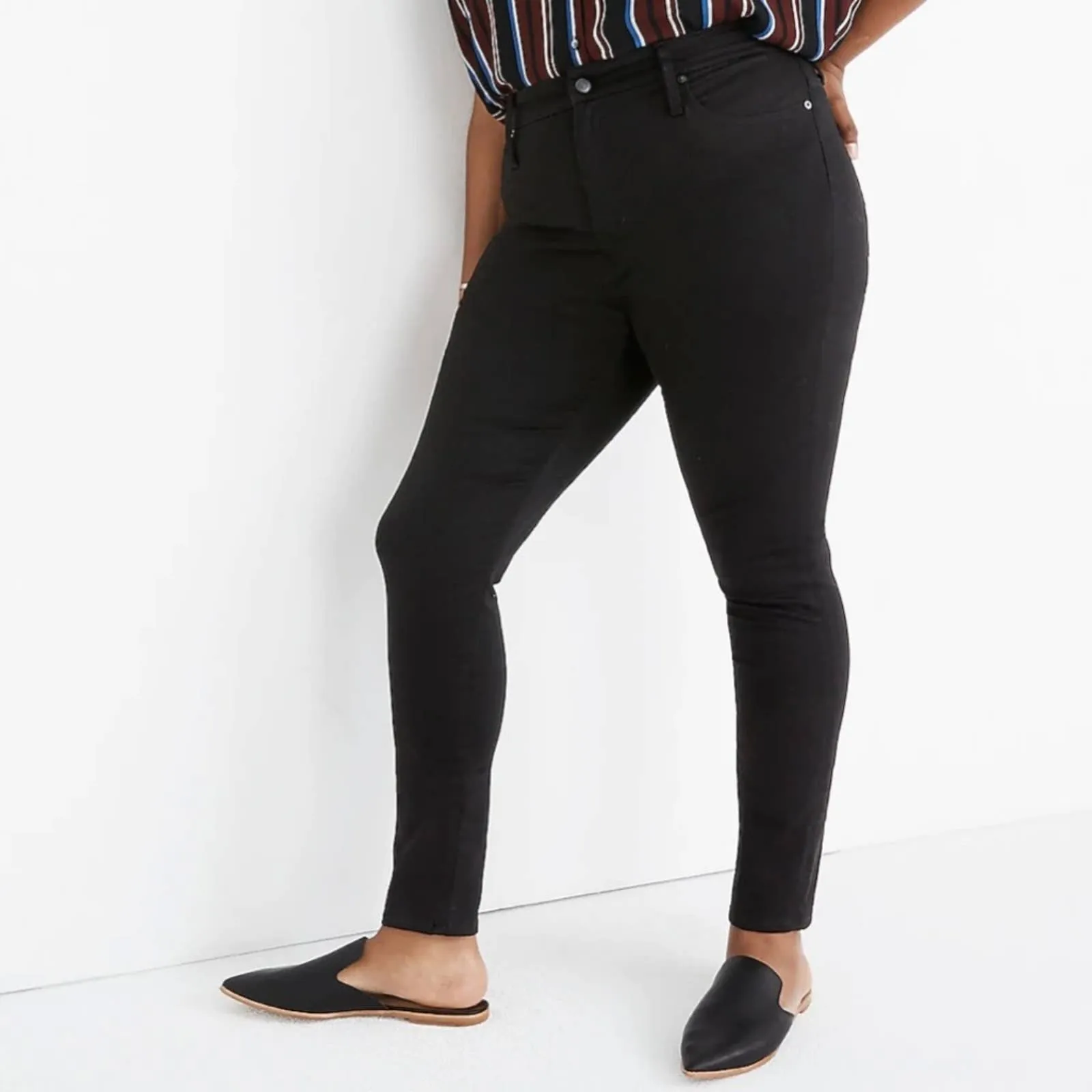 NWT Madewell Curvy Petite 10” High Rise Black Carbondale Skinny Jeans (37 Petite)