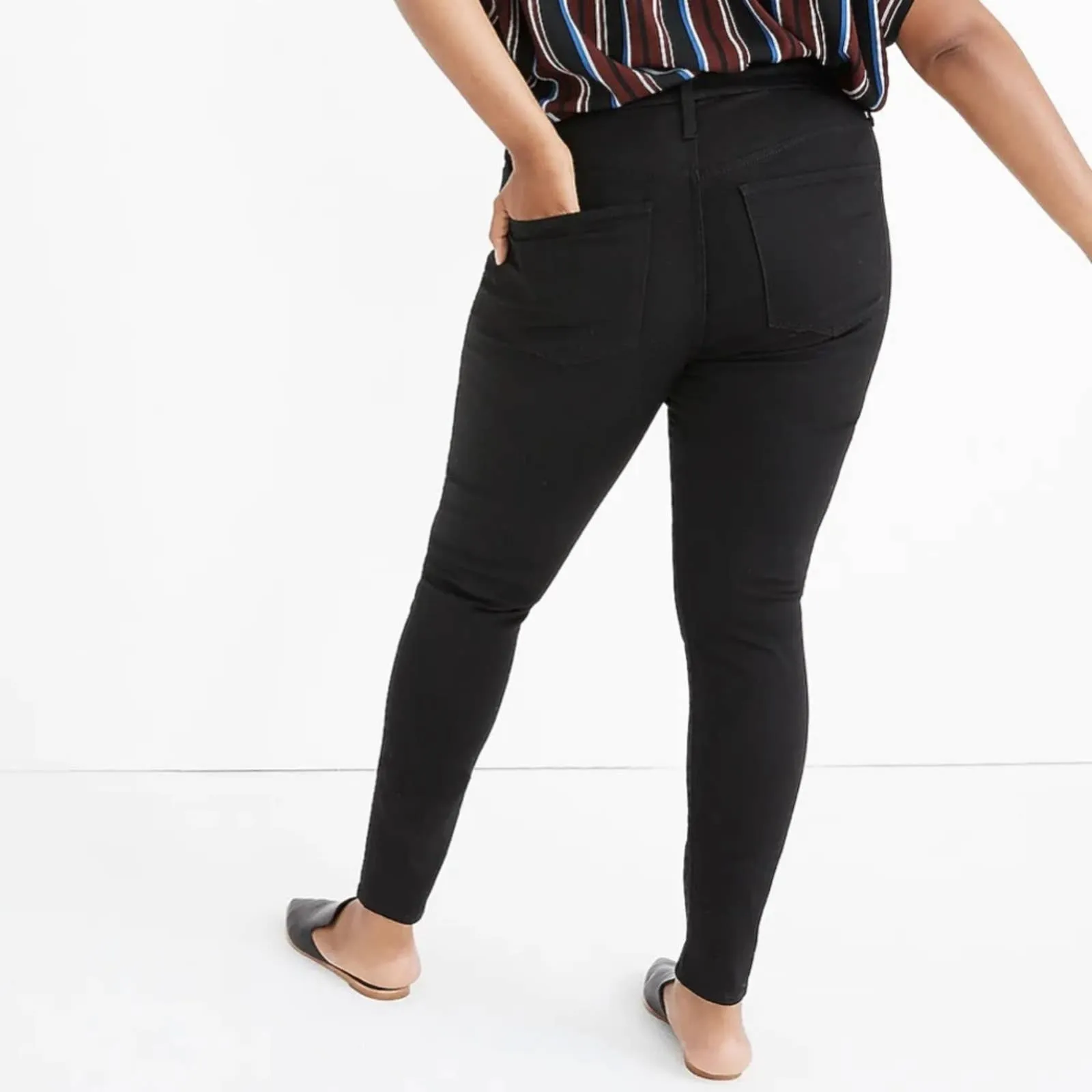 NWT Madewell Curvy Petite 10” High Rise Black Carbondale Skinny Jeans (37 Petite)