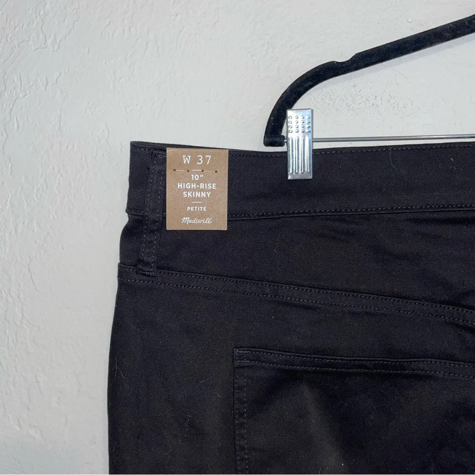 NWT Madewell Curvy Petite 10” High Rise Black Carbondale Skinny Jeans (37 Petite)
