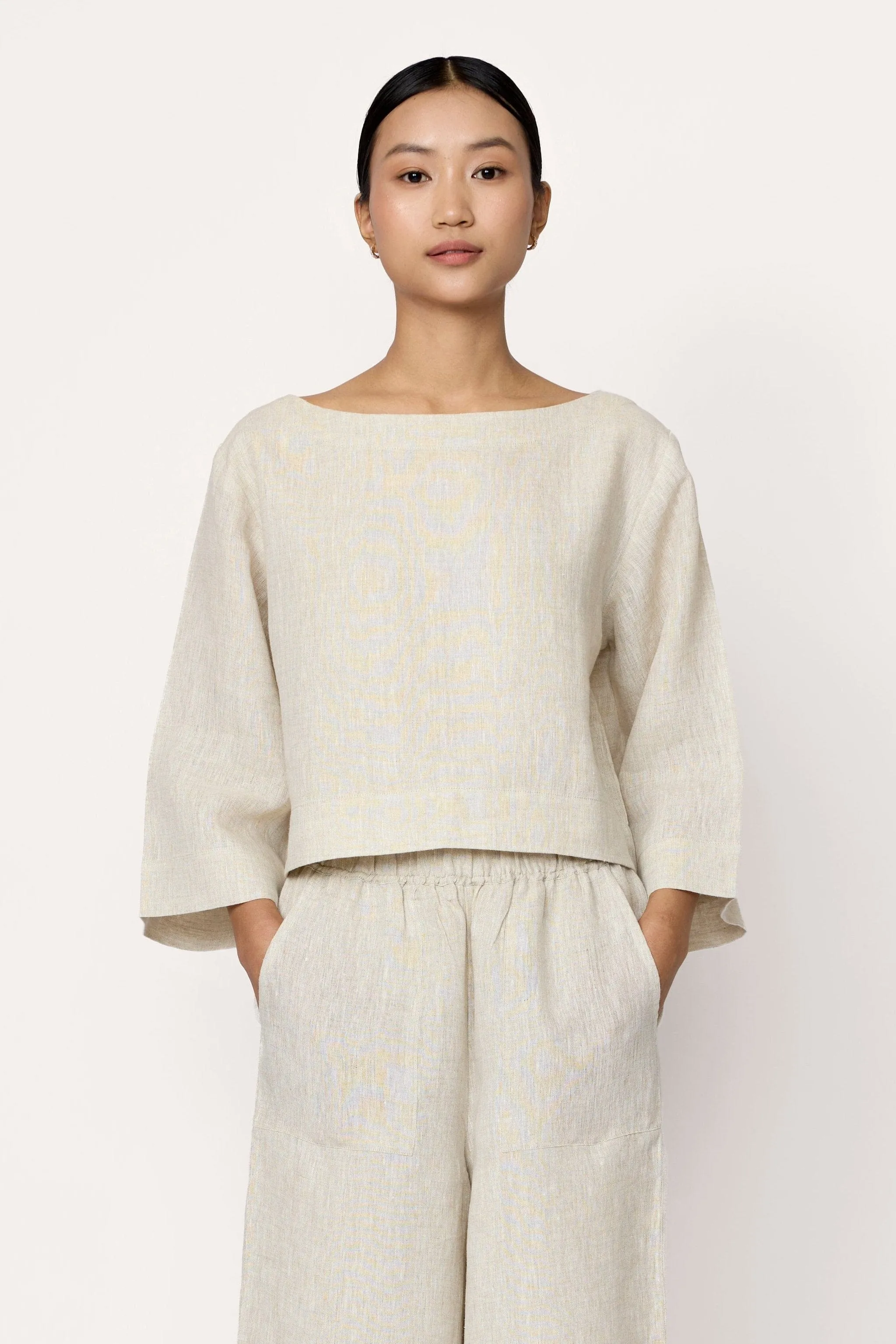 Popover Top - Natural Linen