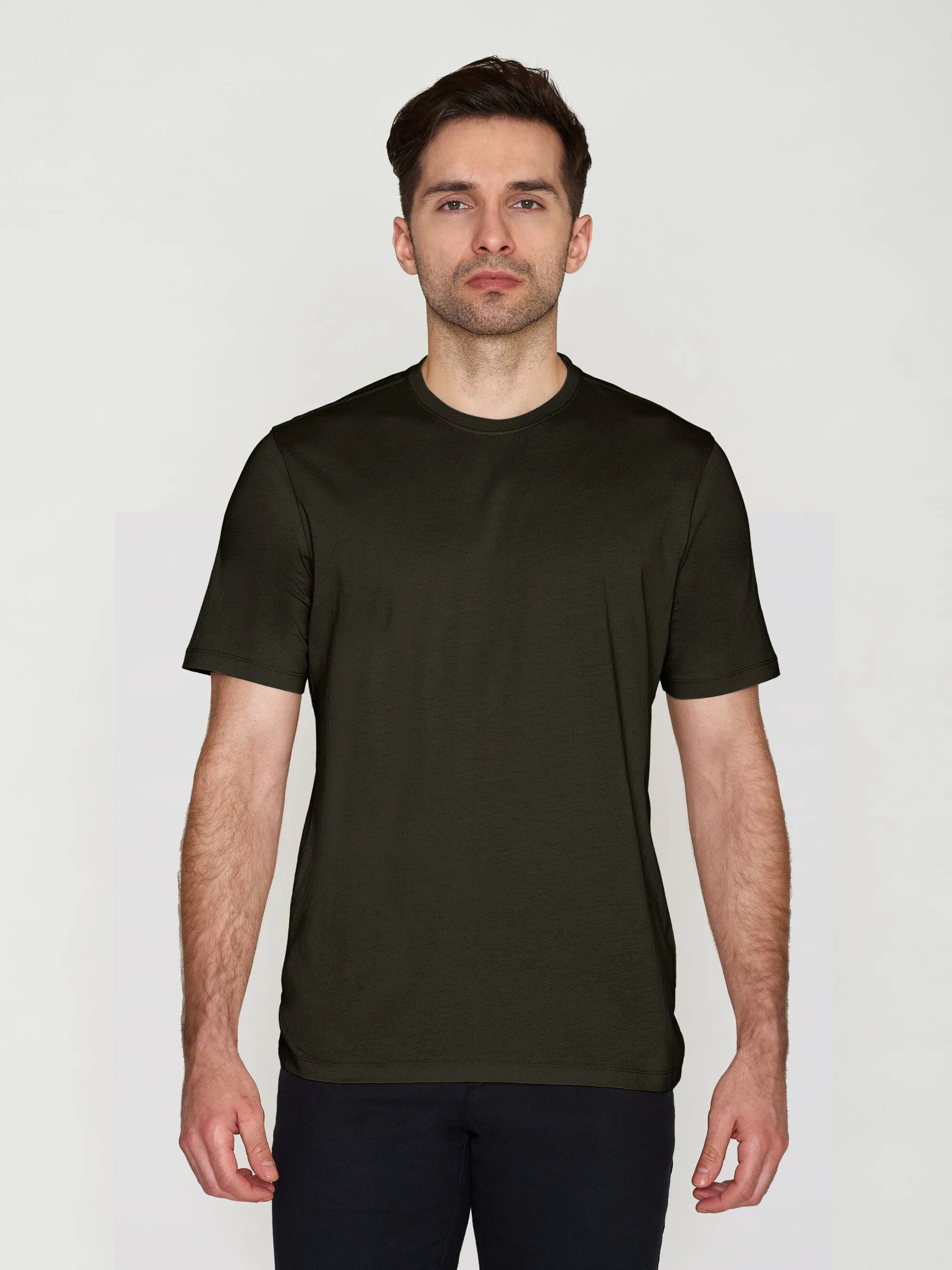 Regular fit Basic tee - Green melange