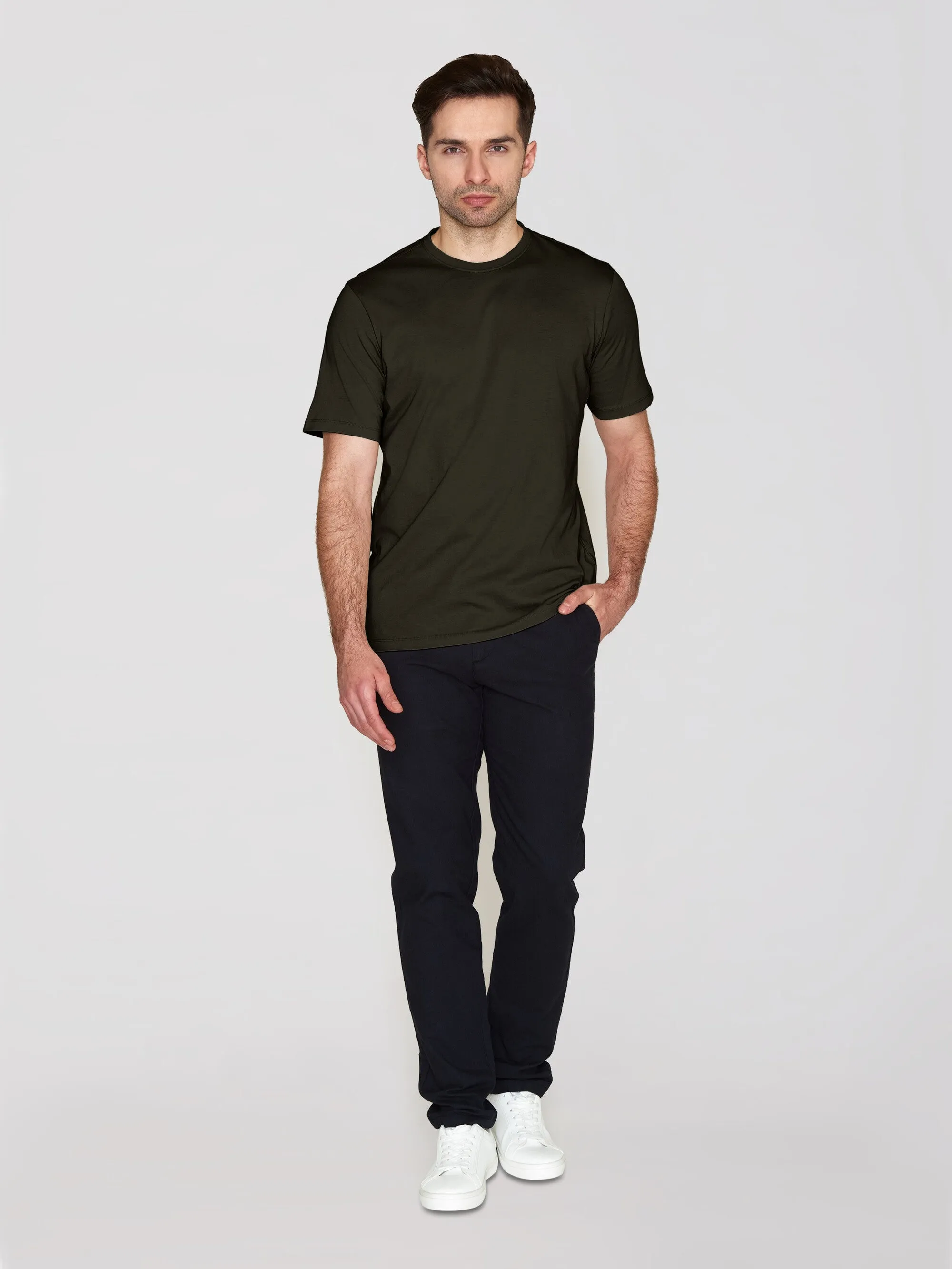 Regular fit Basic tee - Green melange