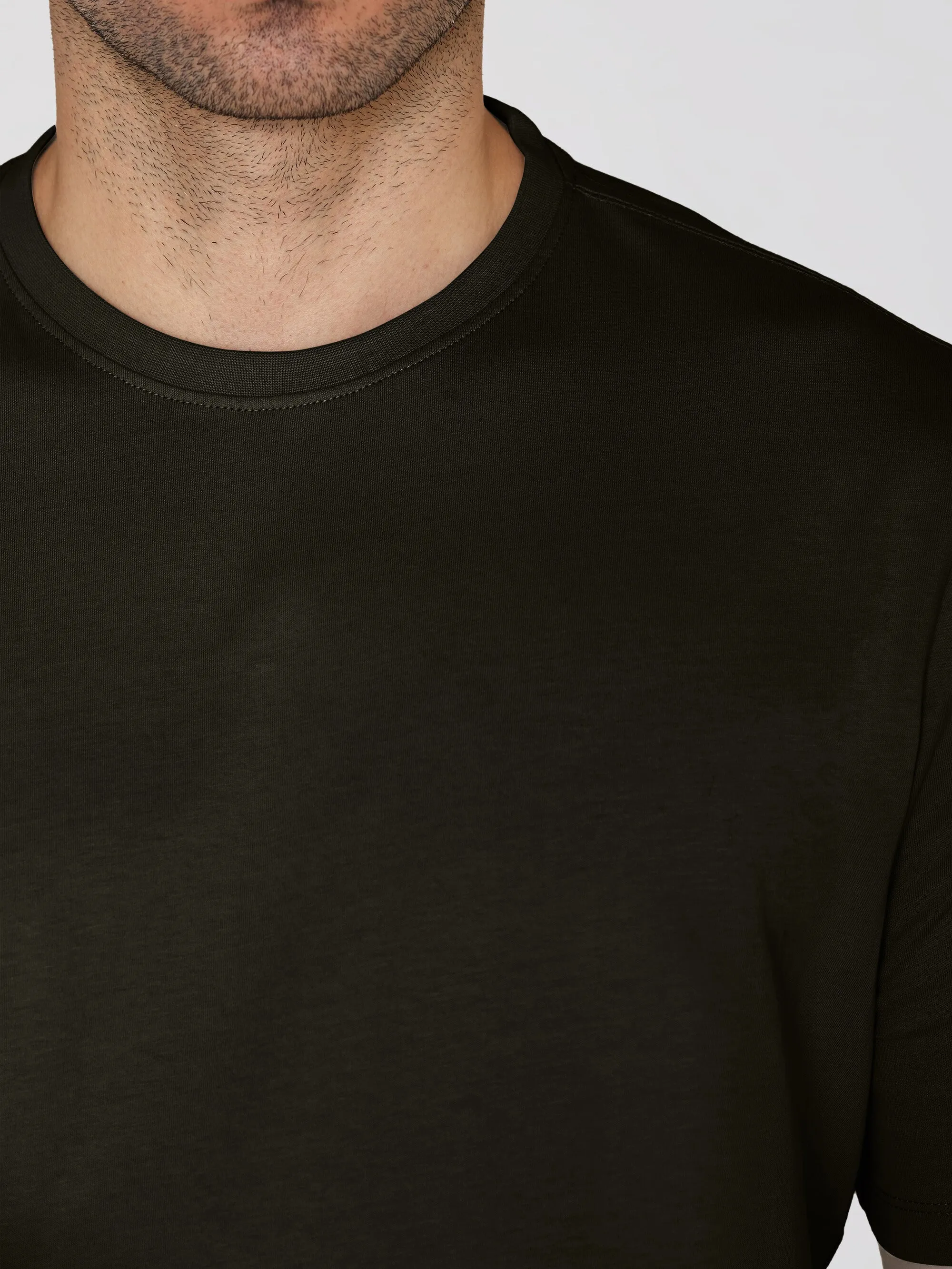 Regular fit Basic tee - Green melange