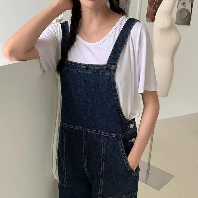 Romper With Pockets And Straight Cut